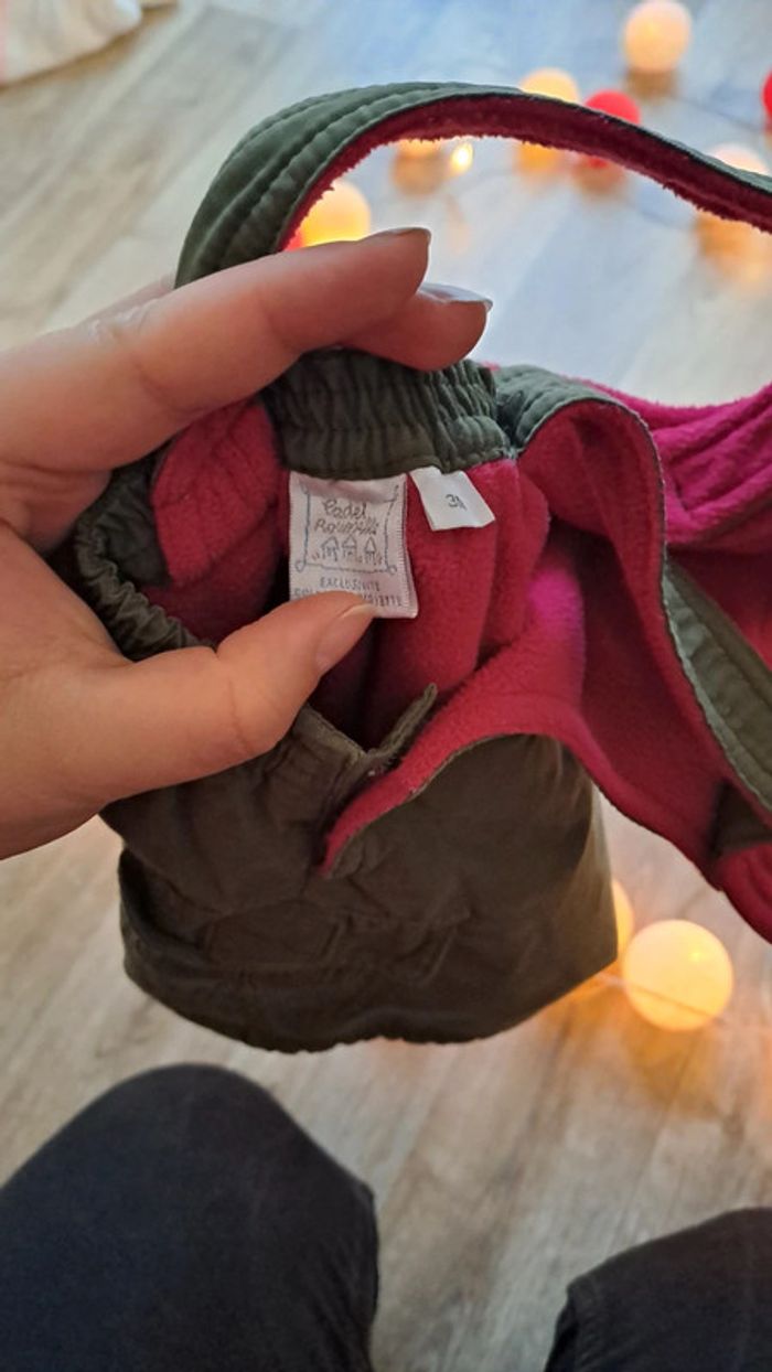 Robe kaki polaire rose Cadet Rousselle taille 3 mois - photo numéro 5