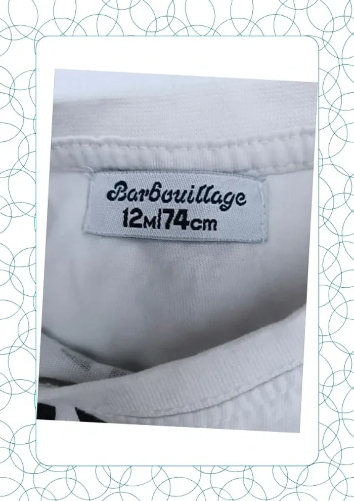 Tee shirt manches courtes 12 mois Barbouillage - photo numéro 2
