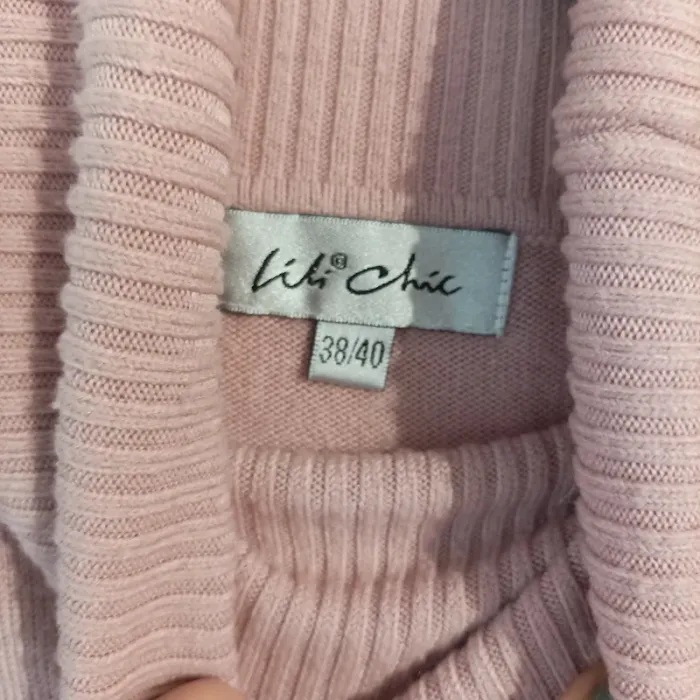 Pull col roulé rose poudré Lili Chic t.38/40 - photo numéro 3
