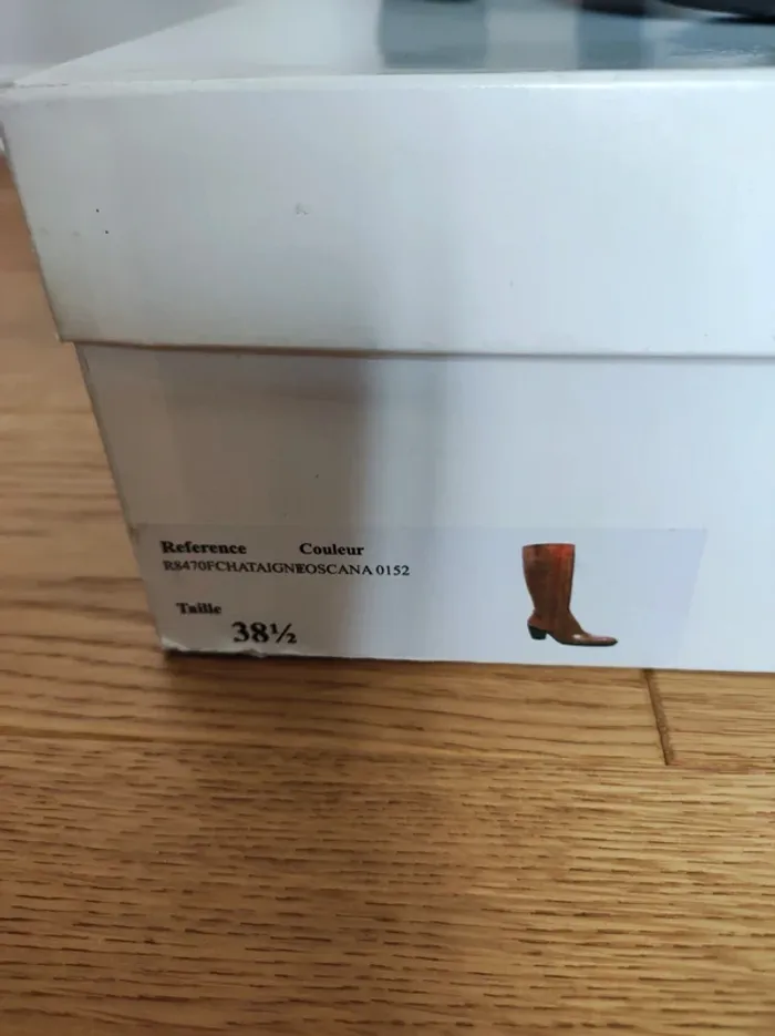 Bottes en cuir véritable - marron - très bon état - 38,5 - photo numéro 12