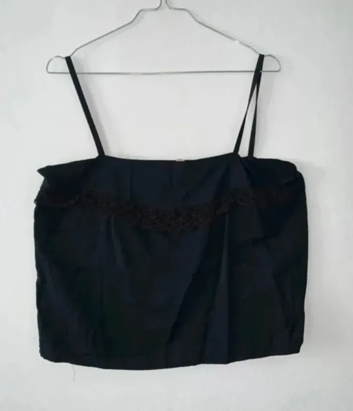 Top à bretelles dentelle noir - Femme Taille 44 - photo numéro 2