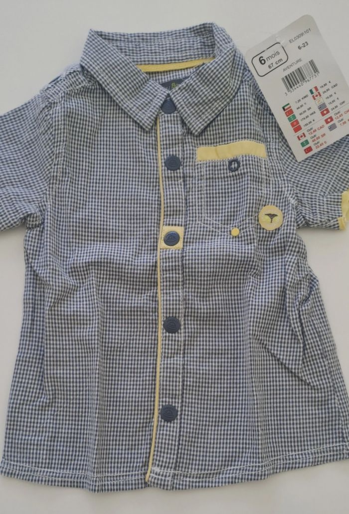 Chemise manches courtes neuve garçon 6 mois Orchestra