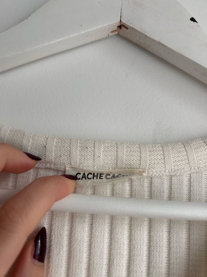 Blouse t-shirt blanche cache cache femme taille L - photo numéro 3