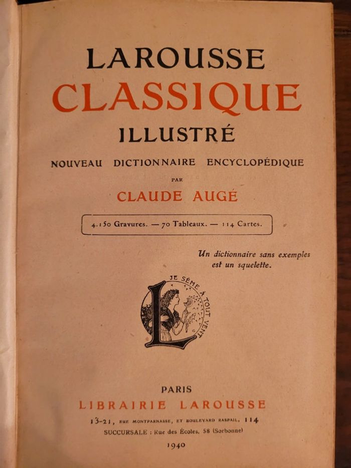 Vends larousse classique illustre 1940 - photo numéro 4