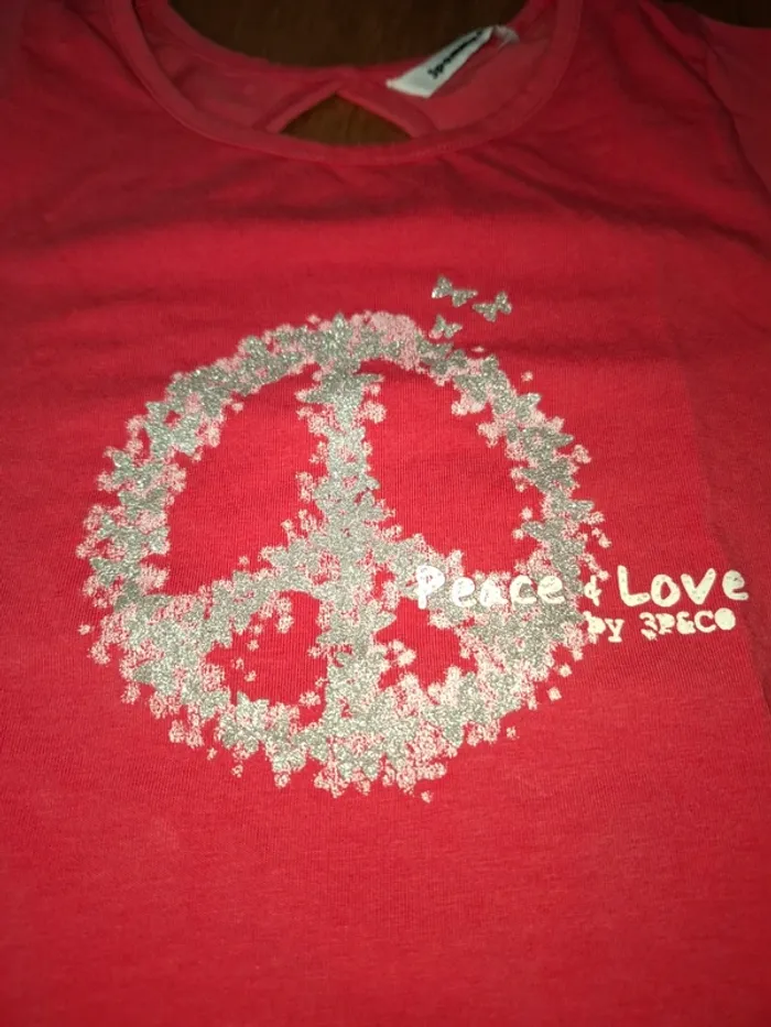 T-shirt Peace and love 3 Pommes 10 ans - photo numéro 5