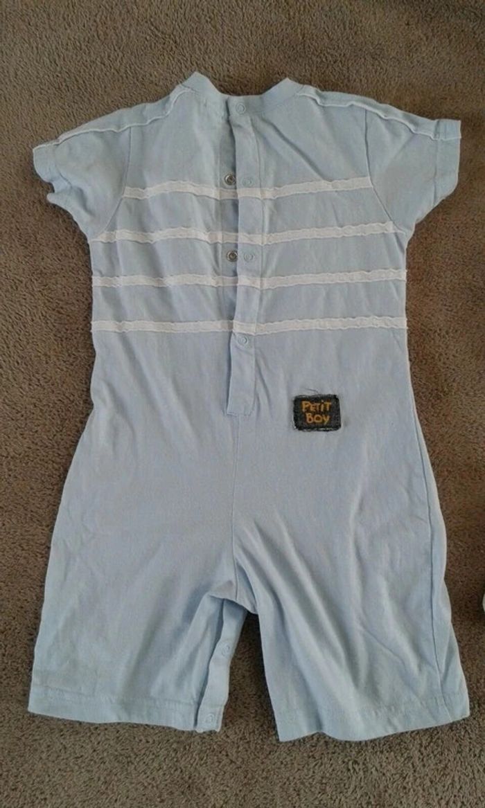 Combishort bleu ciel petit boy 12 mois - photo numéro 2
