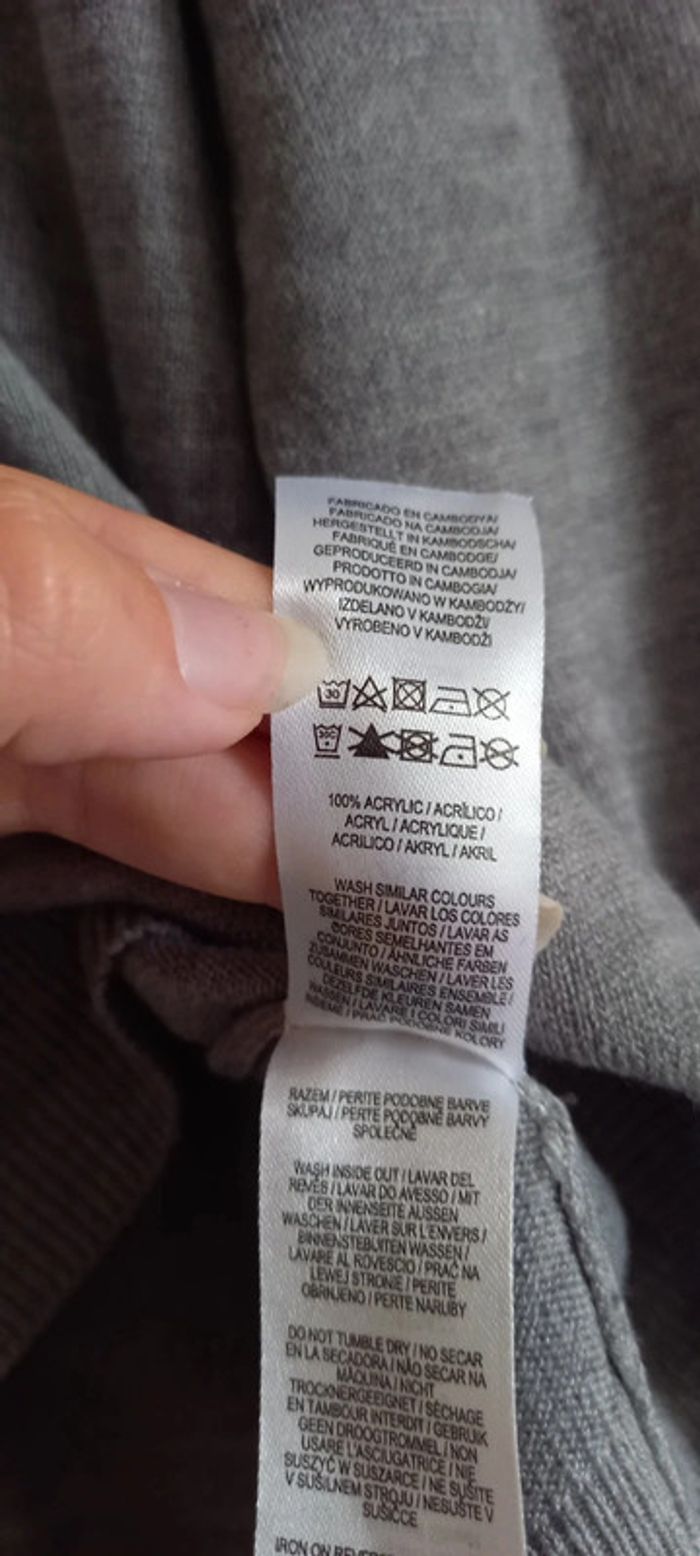 Pull col V gris primark XL - photo numéro 5