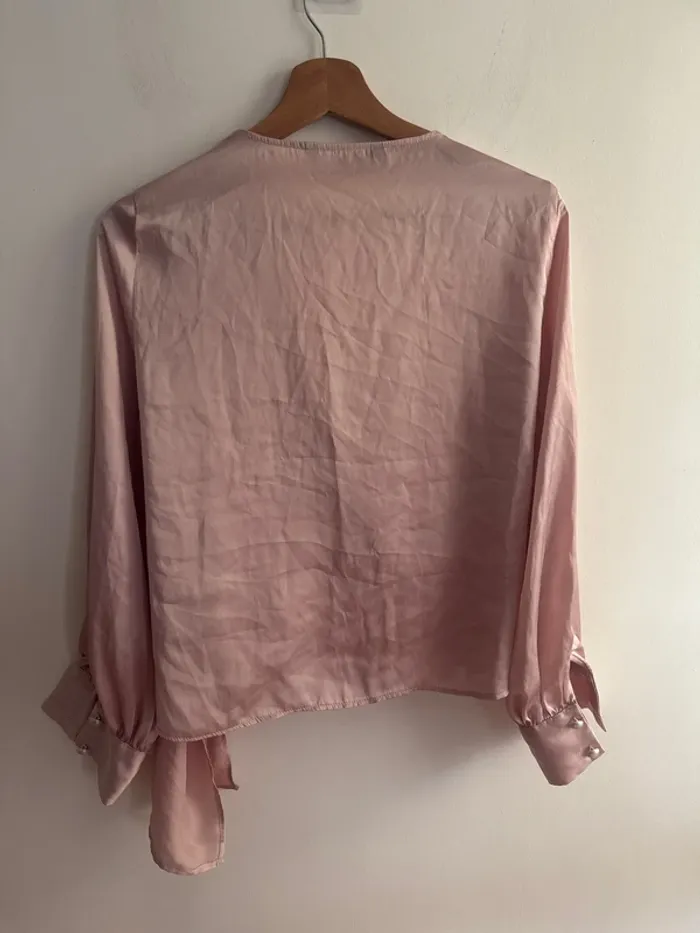 Blouse Zara, rose, taille S - photo numéro 3