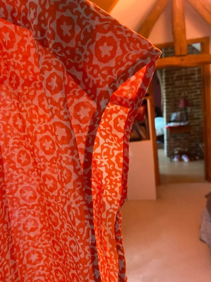Top orange fleuri Caroll taille L - photo numéro 4