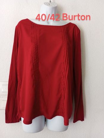 Blouse rouge bi matière femme 40/42