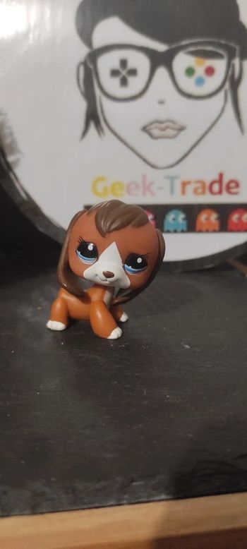 Littlest Petshop LPS Chien Dog Beagle  1104 hasbro authentique authentic Marron