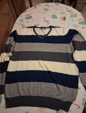 Pull homme rayé taille XL