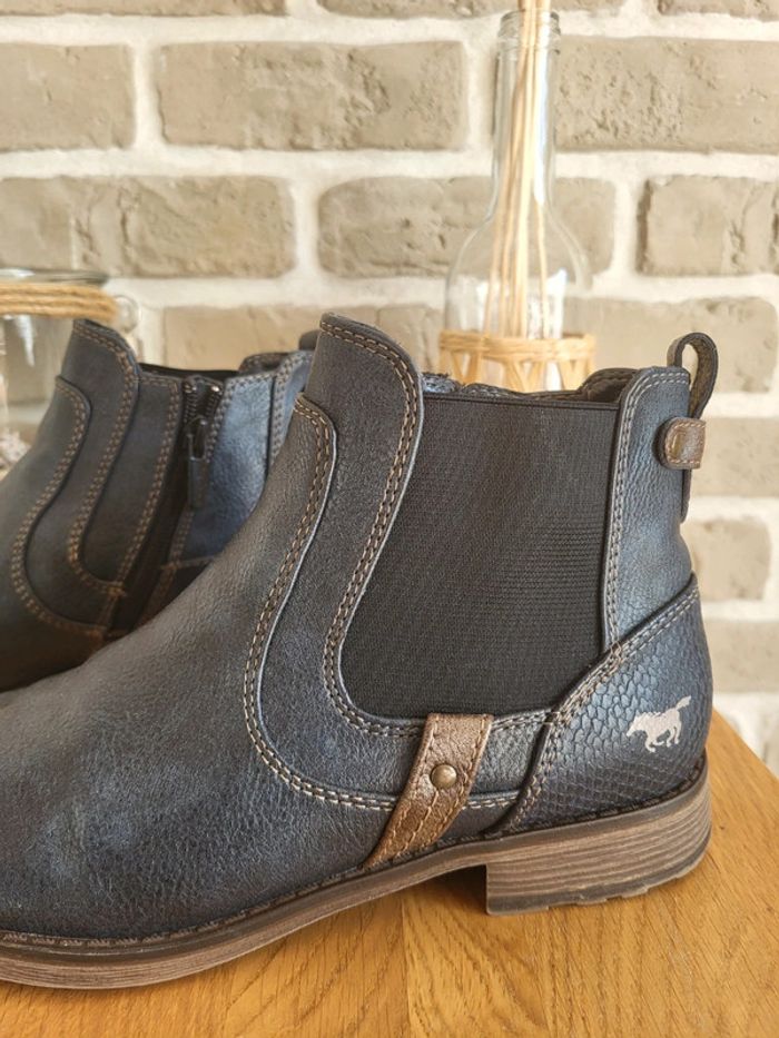 Bottines Chealsea Mustang bleu marine - Excellent état - photo numéro 4