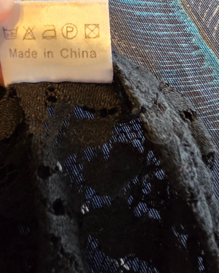 Tee-shirt sans manche en dentelle noir L - photo numéro 6