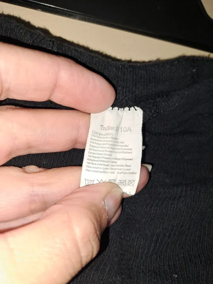 Legging chaud fille noir décos tbe 9/10 ans - photo numéro 4