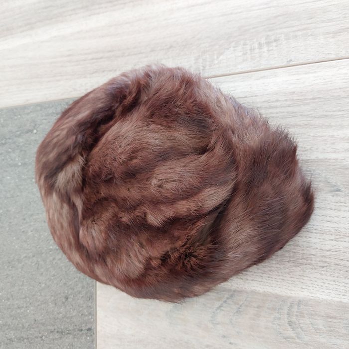 Toque vintage fourrure véritable marron