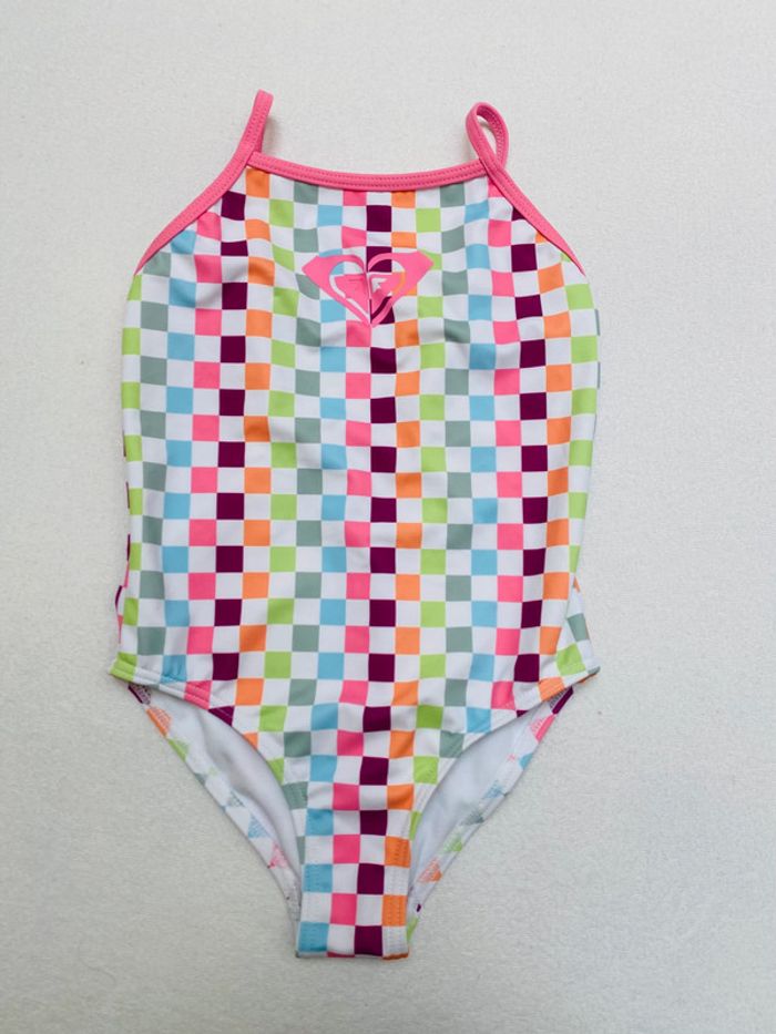 Maillot de bain une pièces imprimé damiers multicolores Roxy 5 ans - photo numéro 4