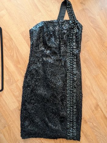 Robe de soirée en sequins one shoulder le lis Blanc