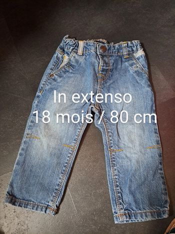 Jeans réglable à la taille inextenso 80 cm
