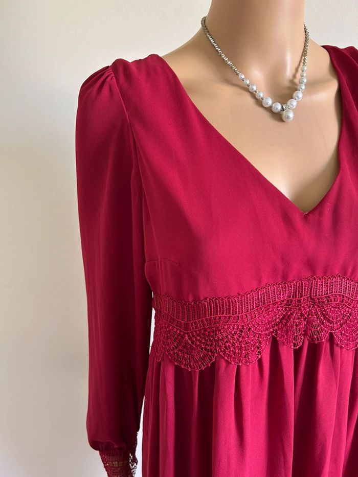 Robe bordeaux à manches longues Naf Naf taille 36 jamais portée - photo numéro 5