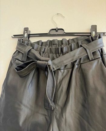 Pantalon large noir similicuir 