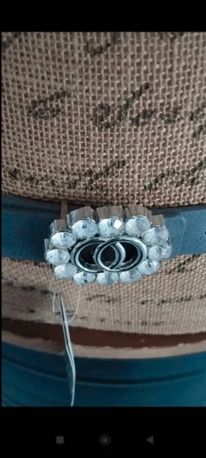 Ceinture grise boucle argenté 90 cm - photo numéro 5