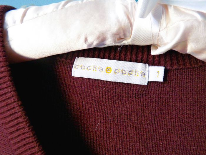 Jupe + gilet femme S 36 Cache Cache ensemble marron imprimé TBE - photo numéro 7