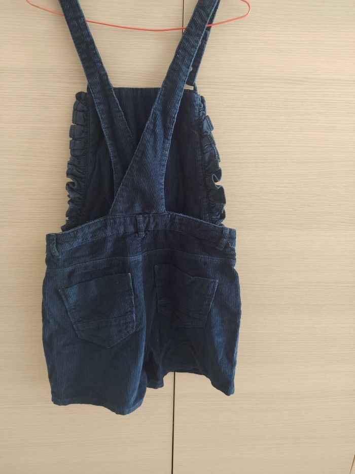 Short salopette, Verbaudet, 12 ans (152 cm), marine velours côtelé, volanté vers le haut poches - photo numéro 2