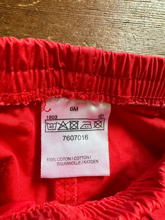 Ensemble short rouge+polo manches courtes 6 mois - photo numéro 3