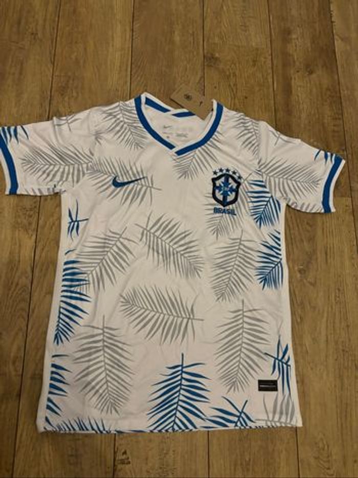 Maillot Brésil fleur Blanc et bleu