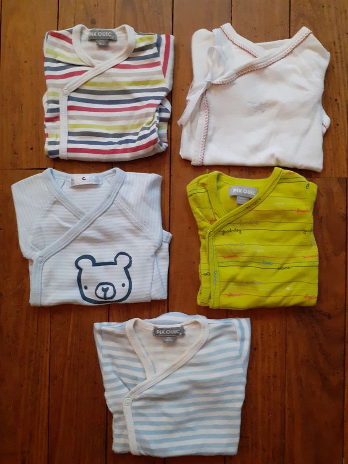 Lot 5 bodies - Petit Bateau, Kitchoun, Pik Ouic