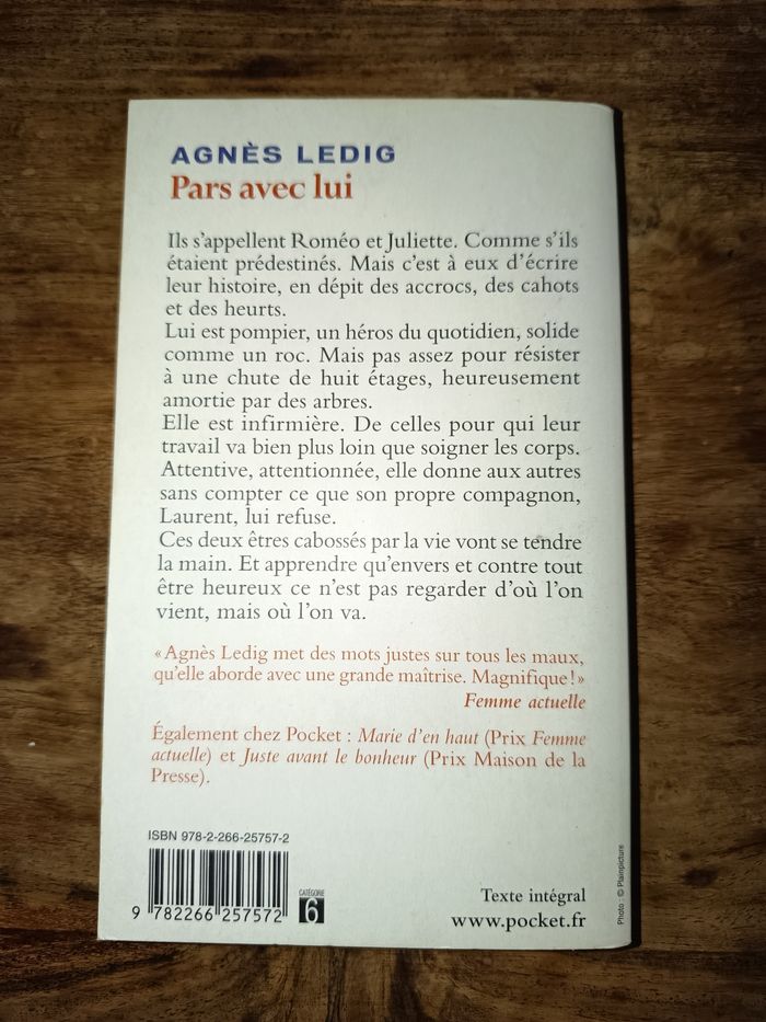 Livre roman, Pars avec lui, Agnès Ledig, Édition pocket - photo numéro 2