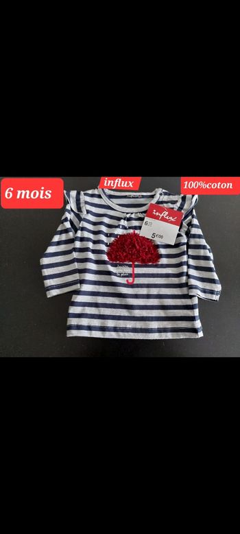 Haut influx motif parapluie fille 6mois 