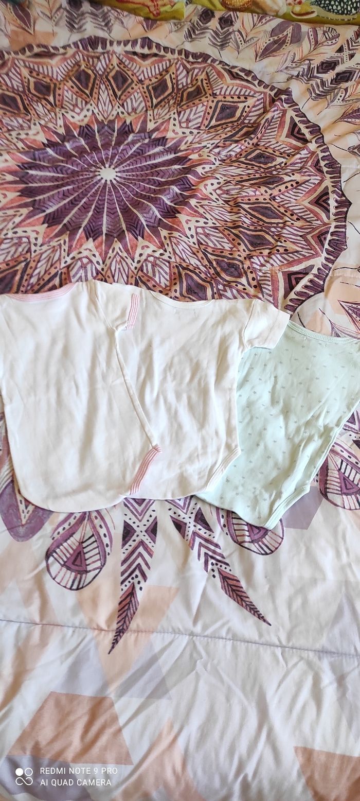 Lot 3 bodies à manches courtes Petit bateau 6 mois - photo numéro 9