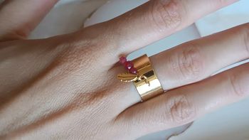 Jolie bague à breloques en acier inoxydable