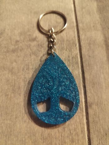 Porte clés arbre de vie bleu