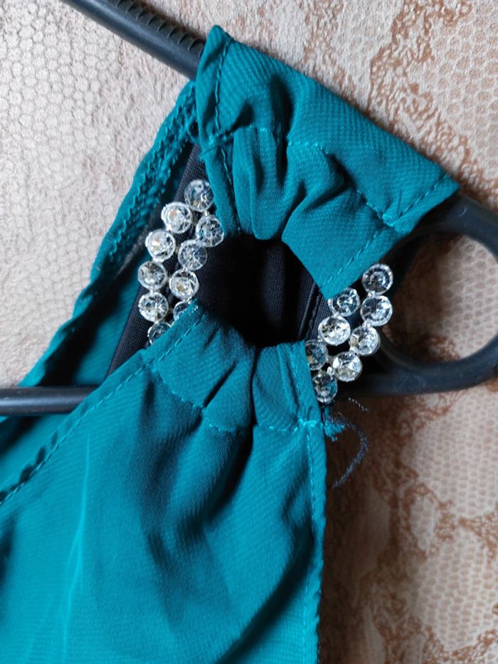 Robe plissée verte noire 42 no excuse - photo numéro 3