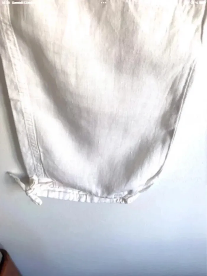 Pantacourt femme blanc en lin taille 40 neuf jamais porté - photo numéro 4