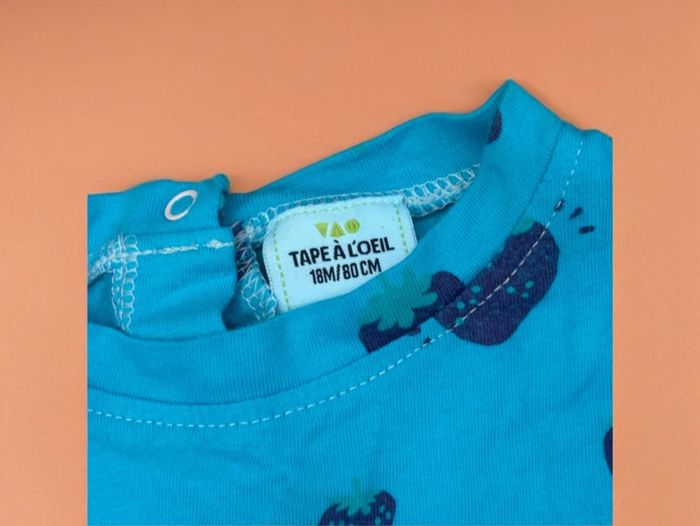 T-shirt turquoise fraises TAO - photo numéro 4