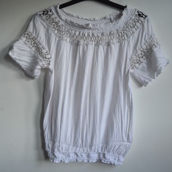Blouse blanche brodée femme Blancheporte taille 38/40