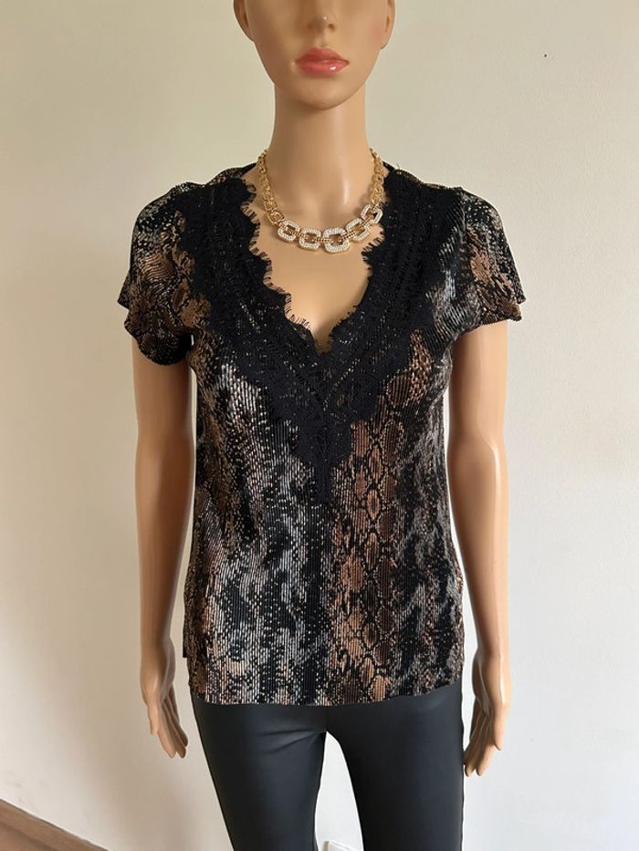 Blouse imprimée à manches courtes Morgan taille XS jamais portée