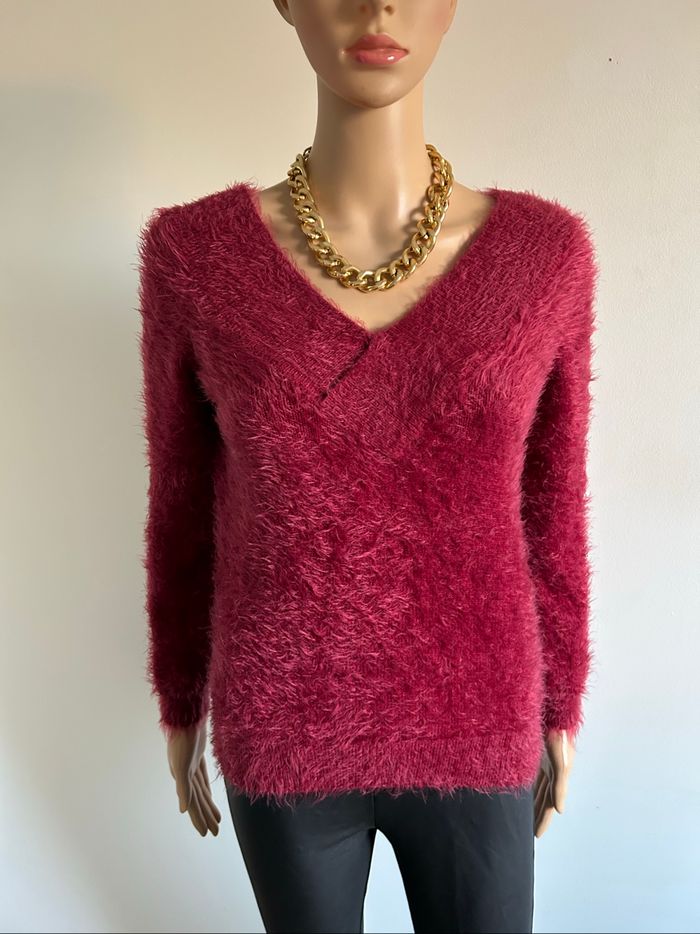 Pull tout doux rouge bordeaux Morgan taille M comme neuf