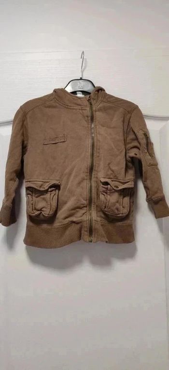 Gilet marron brun zippé Vertbaudet 6 ans