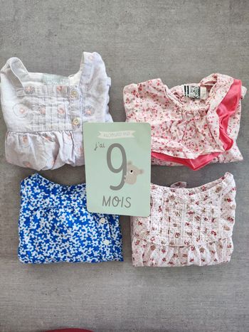 Lot 3  chemisiers bébé fille printemps