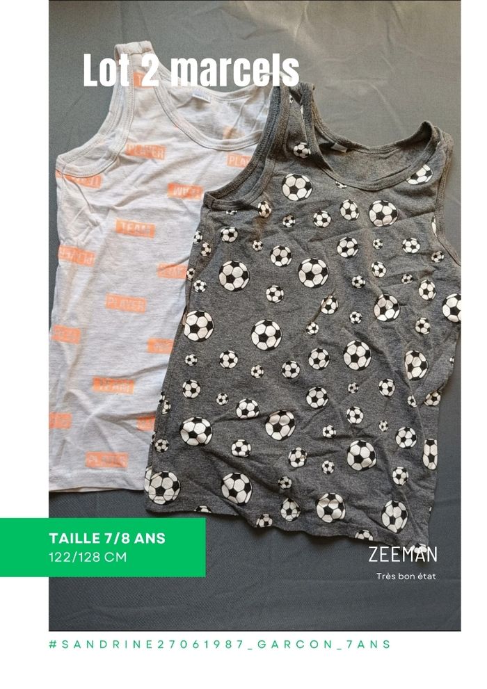 Lot de 2 marcels 🎮 Taille 7/8 ans