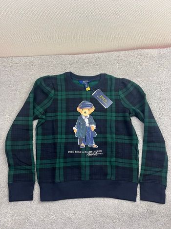 pull ralph lauren bear noir et vert taille XS neuf 