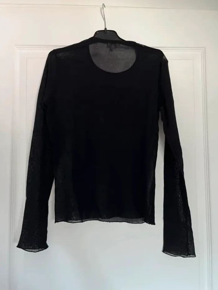Blouse transparente manches longues noire Étam M🖤 - photo numéro 7