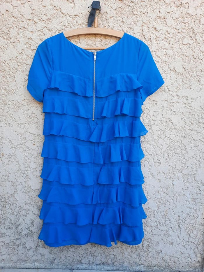 Robe à volants bleue T 38 +ceinture offerte 🎁 - photo numéro 3