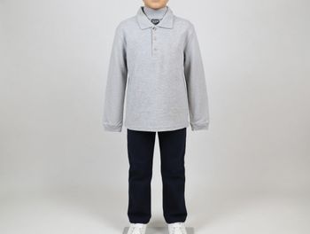 Polo manches longues gris 10 ans ACTION WEARS Neuf