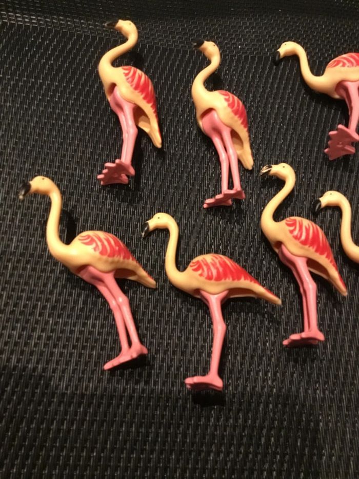 Playmobil lot 7 figurines flamants roses Wiltopia avec socle très bon état comme neuf - photo numéro 6